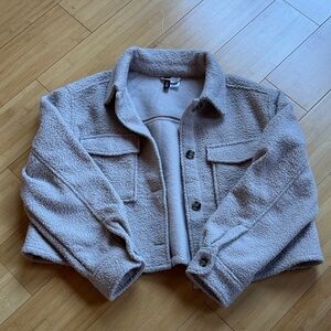 H&M Cozy Cropped Teddy Jacket